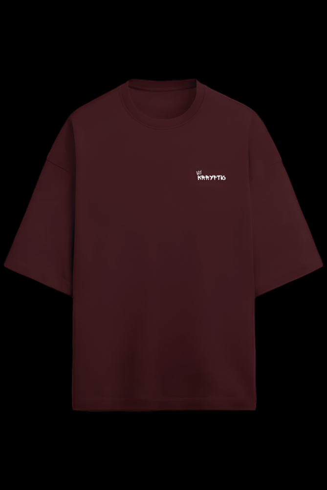 Krryptic Men’s Terry Oversized Tee (Dark Edition) – Raw Comfort, Real Confidence