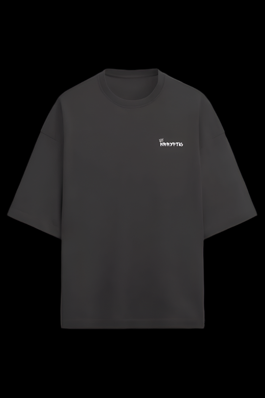 Krryptic Men’s Terry Oversized Tee (Dark Edition) – Raw Comfort, Real Confidence