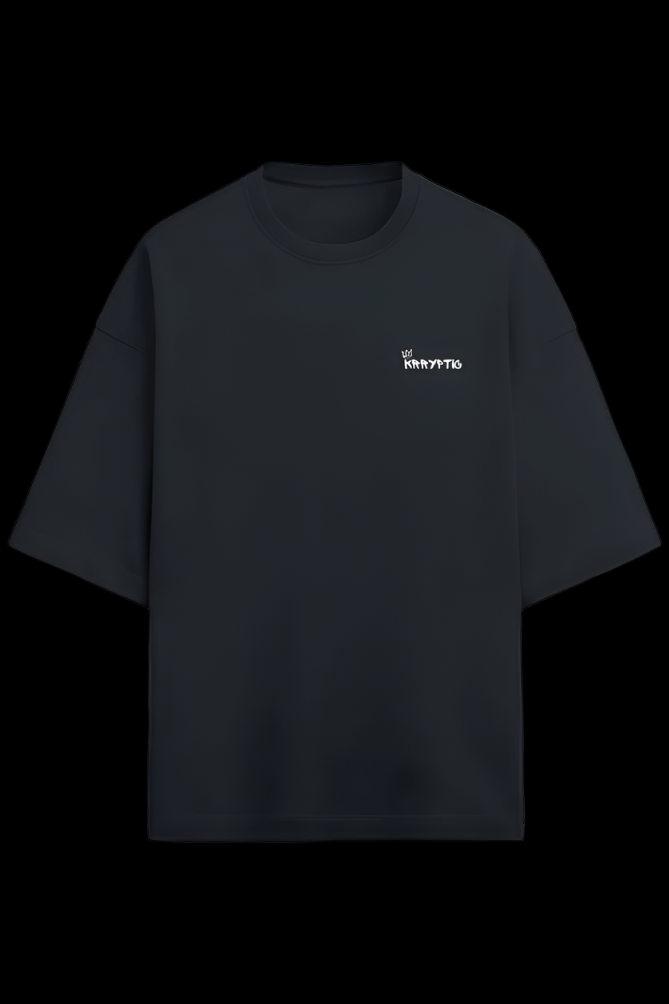 Krryptic Men’s Terry Oversized Tee (Dark Edition) – Raw Comfort, Real Confidence